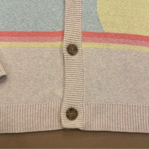 Marine Layer Men’s Palm Tree Sunset Finn Intarsia Cardigan Sweater Size Medium - Picture 6 of 14